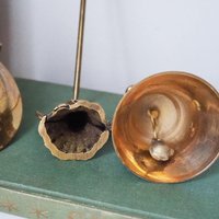 Vintage brass Christmas set | Vintage brass hand bell | Vintage brass candle holder and candle snuffer | Vintage Christmas gift set