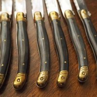 Set of six vintage steak knives | Vintage Laguiole knives | Vintage stainless steel knives | Vintage steak knife set | Acier Inox