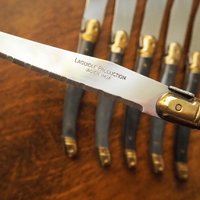 Set of six vintage steak knives | Vintage Laguiole knives | Vintage stainless steel knives | Vintage steak knife set | Acier Inox