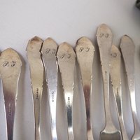 Set of ten vintage dessert forks | Danish dessert forks | Vintage dessert forks | Atla dessert forks | Small vintage forks | Made in Denmark