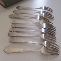 Set of ten vintage dessert forks | Danish dessert forks | Vintage dessert forks | Atla dessert forks | Small vintage forks | Made in Denmark