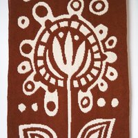 Vintage wall hanging | Long white and brown wall hanging | Scandinavian wall hanging | Vintage wall tapestry | Handmade wall tapestry