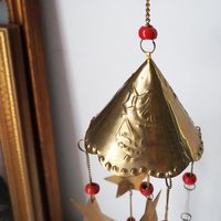 Vintage wind chime | Vintage brass wind chime | Brass wind chime | Angel wind chime with bells | Vintage Christmas decor