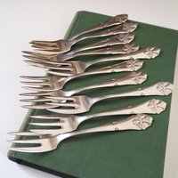 Set of ten vintage dessert forks | Danish dessert forks | Vintage dessert forks | Atla dessert forks | Small vintage forks | Made in Denmark