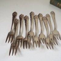 Set of ten vintage dessert forks | Danish dessert forks | Vintage dessert forks | Atla dessert forks | Small vintage forks | Made in Denmark