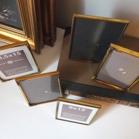 Set of five vintage photo frames | Mismatched photo frames | Set of five brass vintage frames | Vintage brass picture frames