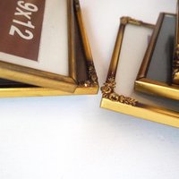 Set of five vintage photo frames | Mismatched photo frames | Set of five brass vintage frames | Vintage brass picture frames