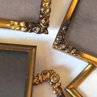 Set of five vintage photo frames | Mismatched photo frames | Set of five brass vintage frames | Vintage brass picture frames