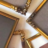 Set of five vintage photo frames | Mismatched photo frames | Set of five brass vintage frames | Vintage brass picture frames