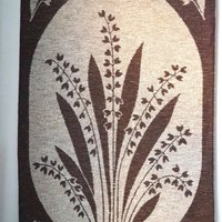Vintage wall hanging | Lily of the Valley wall tapestry | Large wall hanging | Scandinavian woven textile | Brown wall hanging