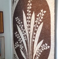 Vintage wall hanging | Lily of the Valley wall tapestry | Large wall hanging | Scandinavian woven textile | Brown wall hanging