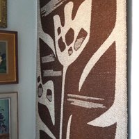 Vintage wall hanging | Large wall hanging | Scandinavian woven textile | Brown and beige wall hanging | Abstract wall tapestry