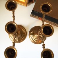 Vintage three arm candelabrums | Set of two matching candelabrums | Three arm candlestick holders | Vintage candelabra | Matching candelabra