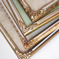 Set of four vintage photo frames | Set of four mismatched vintage frames | Vintage brass picture frames | Vintage brass frame set