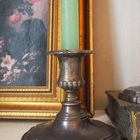 Set of two vintage candlestick holders | Silver plated candlestick holders | Large silver candlestick holders | Vintage candle holders