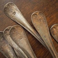 Set of ten vintage forks | C. G. Hallberg dinner forks | Vintage alpacca silver forks | Made in Sweden