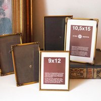 Set of five vintage photo frames | Mismatched photo frames | Set of five brass vintage frames | Vintage brass picture frames