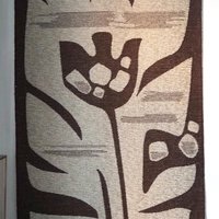 Vintage wall hanging | Large wall hanging | Scandinavian woven textile | Brown and beige wall hanging | Abstract wall tapestry