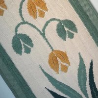 Vintage wall hanging | Floral wall tapestry | Scandinavian woven textile | Pastel wall tapestry | | Made in Finland