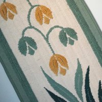 Vintage wall hanging | Floral wall tapestry | Scandinavian woven textile | Pastel wall tapestry | | Made in Finland