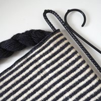 Vintage wall tapestry | Long wall hanging | Scandinavian woven textile | Geometrical wall tapestry | Black and white wall tapestry