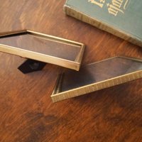 Set of two vintage photo frames | Vintage photo frames 13x18 cm | Vintage brass picture frames | Vintage silver plated frames