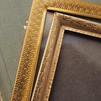 Set of two vintage photo frames | Vintage photo frames 13x18 cm | Vintage brass picture frames | Vintage silver plated frames