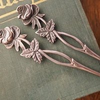 Vintage alpacca silver cake servers | Set of two vintage cake servers | Alpacca silver cake servers | Vintage serveware