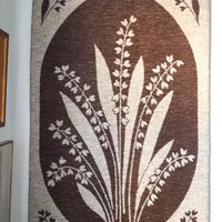 Vintage wall hanging | Lily of the Valley wall tapestry | Large wall hanging | Scandinavian woven textile | Brown wall hanging