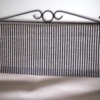 Vintage wall tapestry | Long wall hanging | Scandinavian woven textile | Geometrical wall tapestry | Black and white wall tapestry