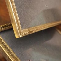 Set of two vintage photo frames | Vintage photo frames 13x18 cm | Vintage brass picture frames | Vintage silver plated frames