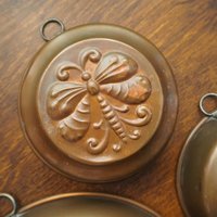 Set of three vintage copper baking molds | Vintage copper molds | Mismatched copper molds | Vintage baking molds | Vintage kitchen decor