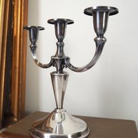 Vintage alpacca candelabra | Alpacca silver candelabra | Three arm candlestick holder | Vintage candelabrum