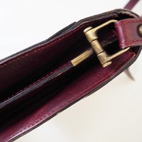 Vintage leather crossbody bag | Vintage leather bag | Burgundy leather bag | Vintage leather bag by Three Bags | Made in Finland