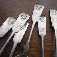 Set of six vintage spoons | Vintage Musla spoons | Vintage alpacca silver spoons | Small vintage spoons