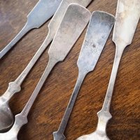Set of six vintage spoons | Vintage Musla spoons | Vintage alpacca silver spoons | Small vintage spoons