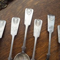 Set of six vintage spoons | Vintage Musla spoons | Vintage alpacca silver spoons | Small vintage spoons