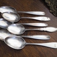 Set of six vintage spoons | Vintage spoons | Vintage alpacca silver spoons | Small vintage spoons