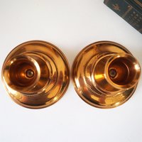 Pair of vintage candlestick holders | Gold plated candlestick holders | Simple candlestick holders | Made in Finland
