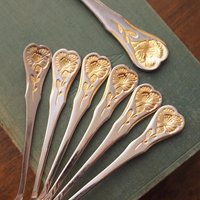 Set of six vintage teaspoons and a cake server | Hackmann Myrna | Vintage stainless steel teaspoons | Vintage teaspoons