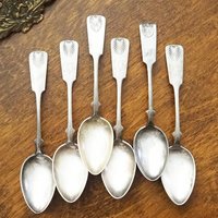 Set of six vintage spoons | Vintage Musla spoons | Vintage alpacca silver spoons | Small vintage spoons
