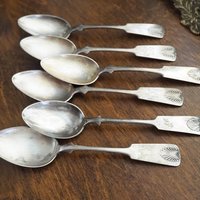 Set of six vintage spoons | Vintage Musla spoons | Vintage alpacca silver spoons | Small vintage spoons