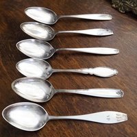 Set of six vintage spoons | Vintage spoons | Vintage alpacca silver spoons | Small vintage spoons