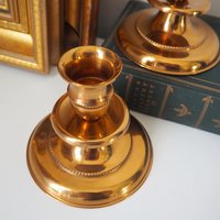 Pair of vintage candlestick holders | Gold plated candlestick holders | Simple candlestick holders | Made in Finland