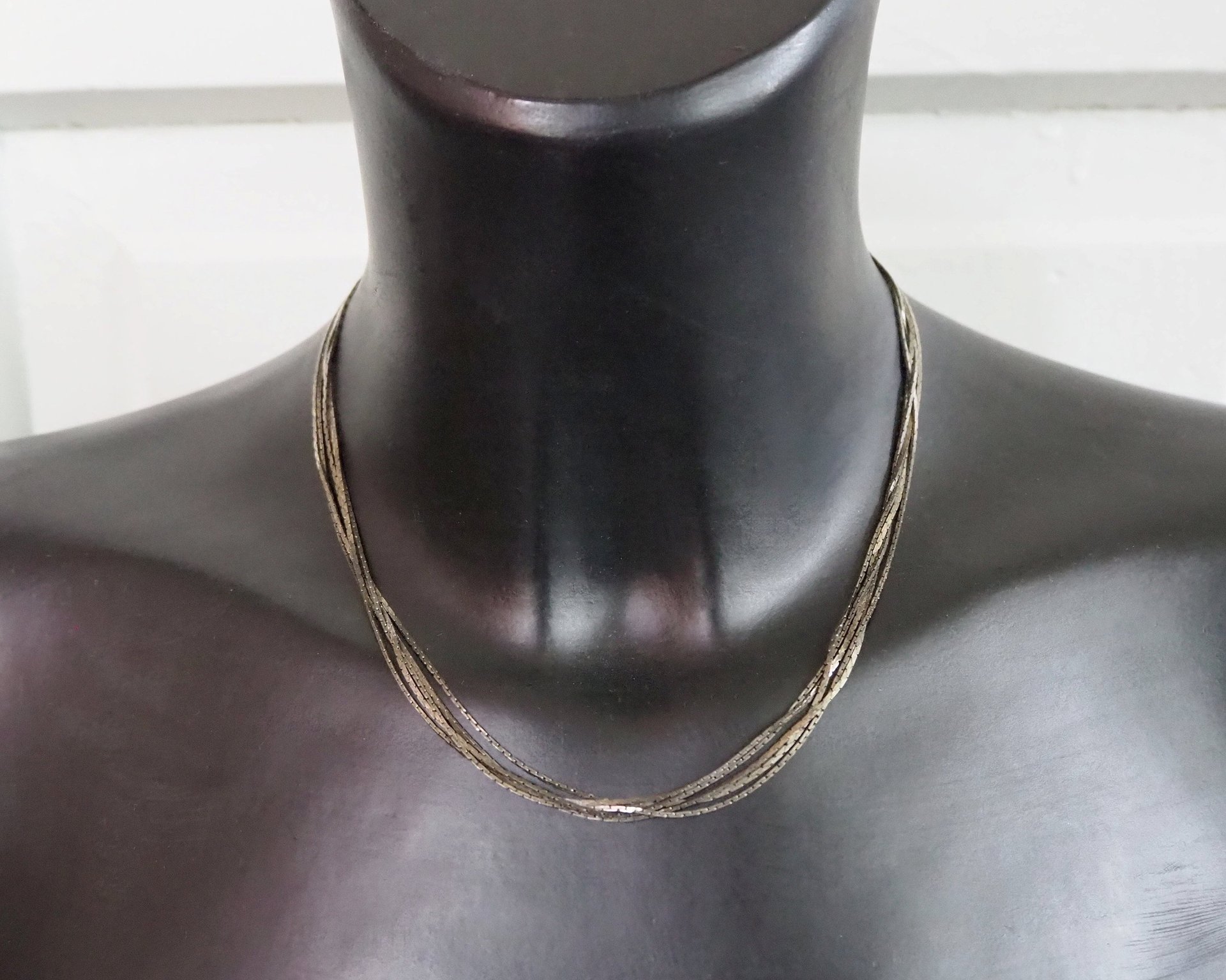 Vintage multichain necklace | Silver tone necklace | Vintage silver tone necklace | Multi-chain necklace | Thin multichain necklace