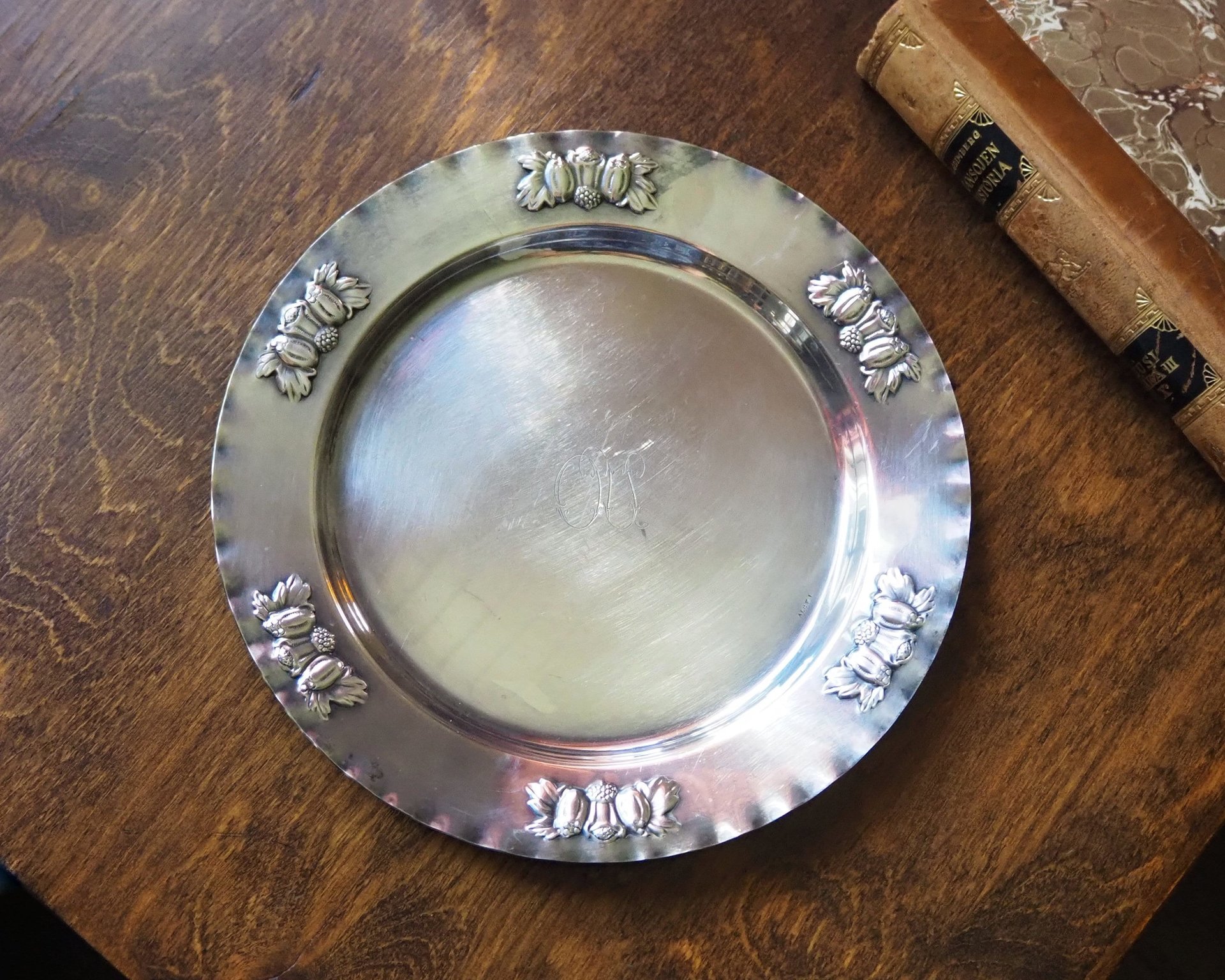 Vintage alpacca silver plate | Alpacca silver platter | Vintage serving plate | Vintage silver plate