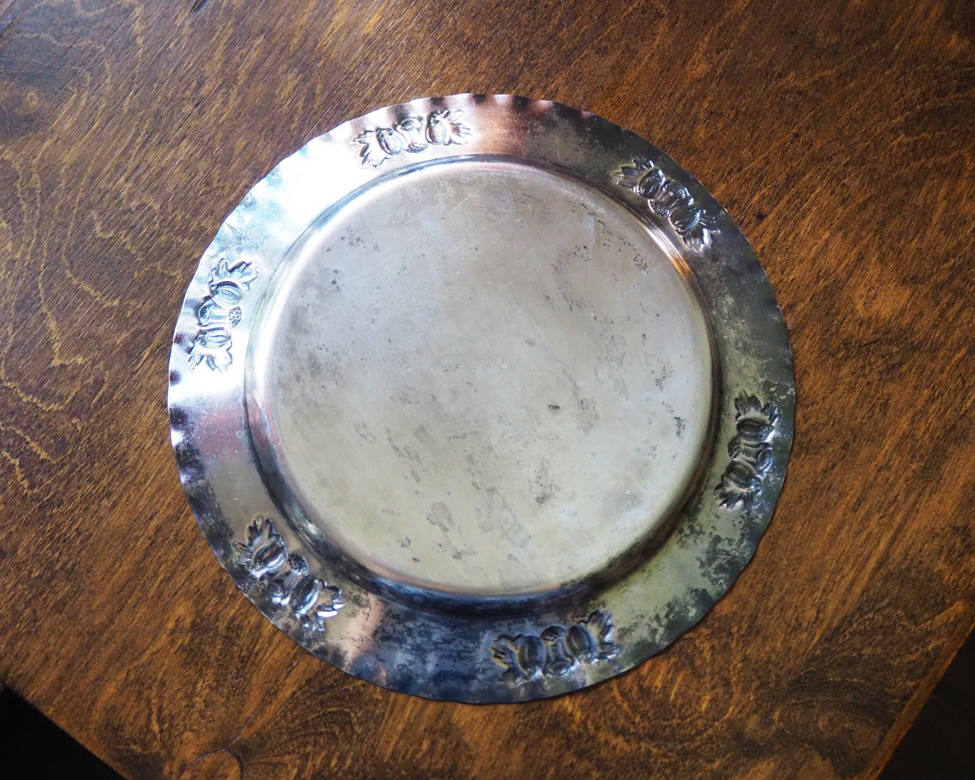 Vintage alpacca silver plate | Alpacca silver platter | Vintage serving plate | Vintage silver plate