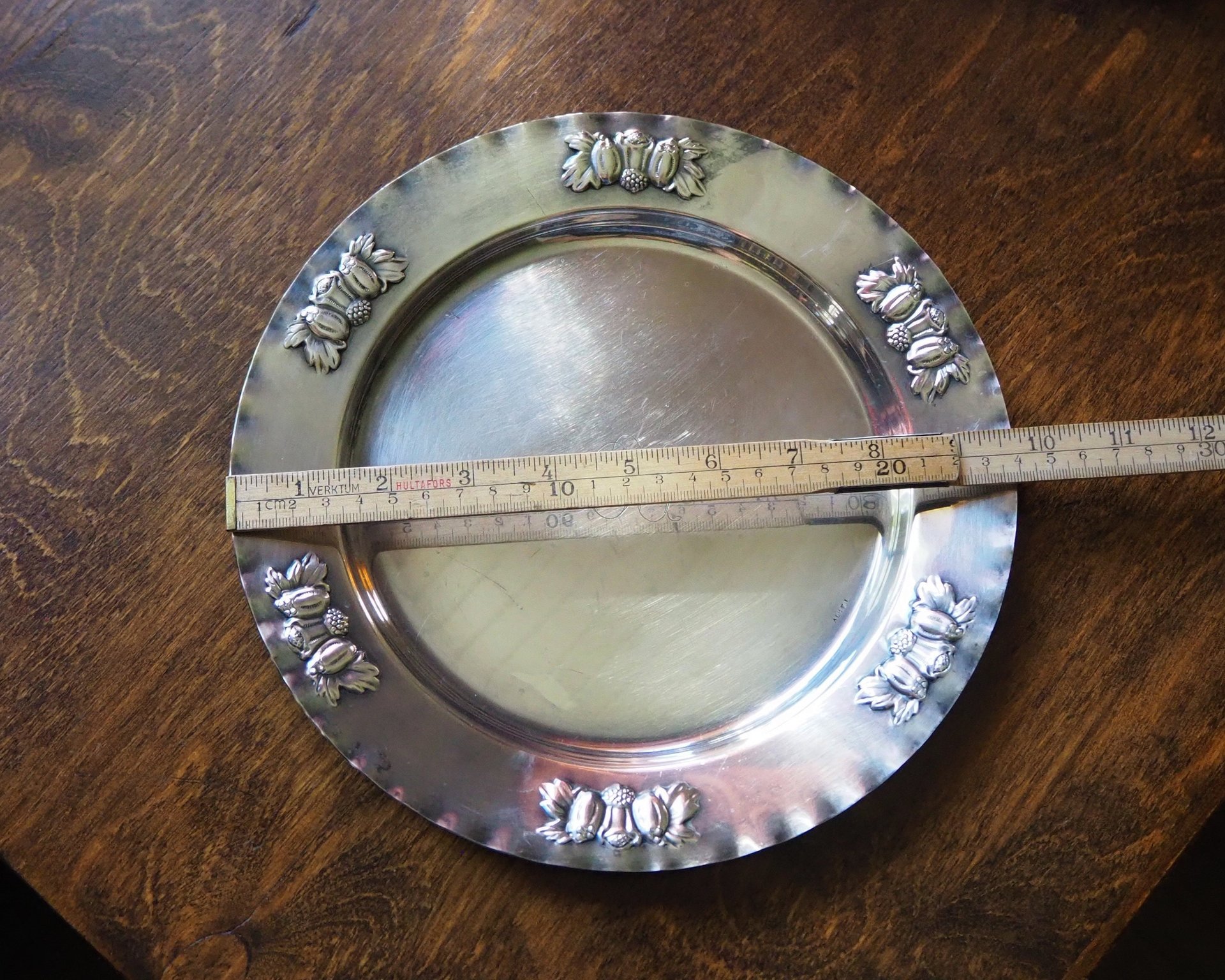 Vintage alpacca silver plate | Alpacca silver platter | Vintage serving plate | Vintage silver plate