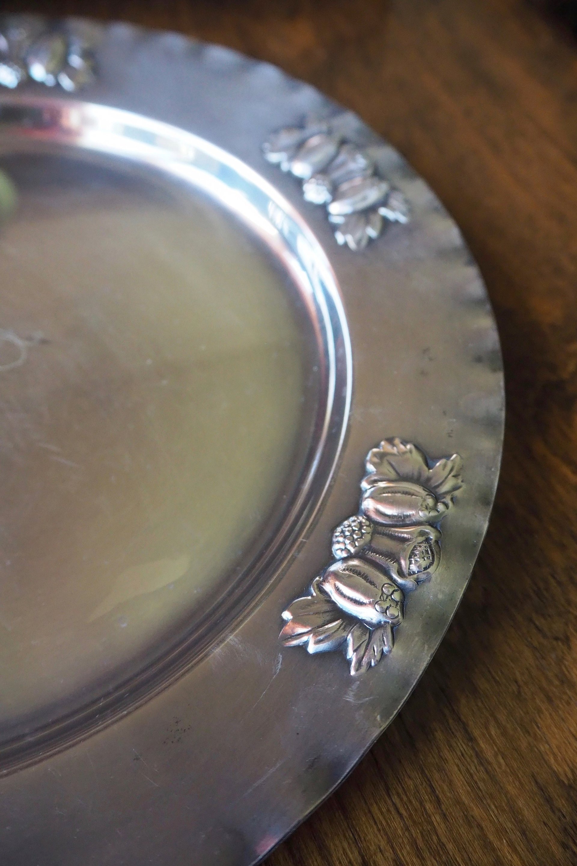 Vintage alpacca silver plate | Alpacca silver platter | Vintage serving plate | Vintage silver plate