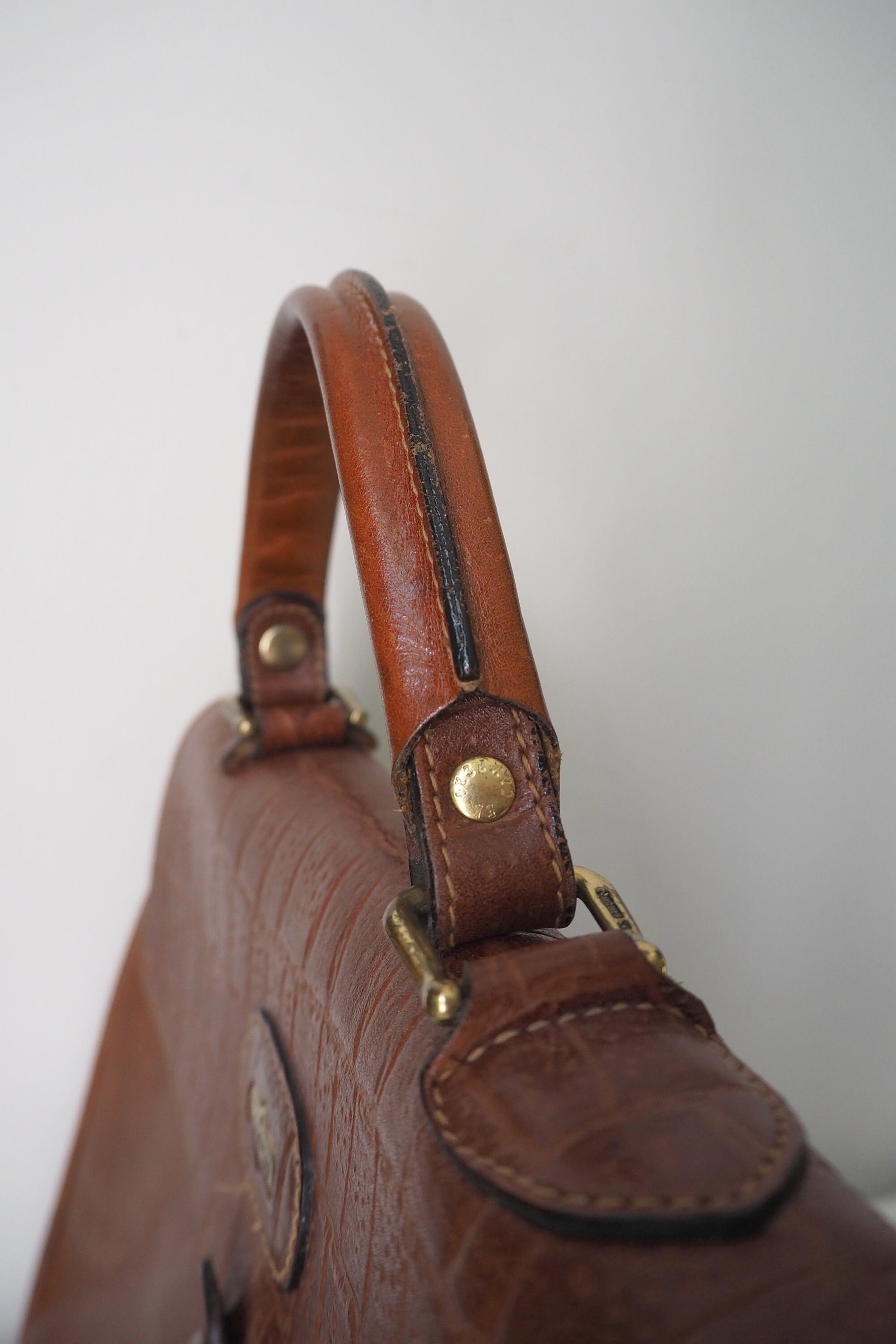 Vintage leather handbag | El Campero leather bag | Top handle bag | Vintage El Campero bag | Brown leather bag